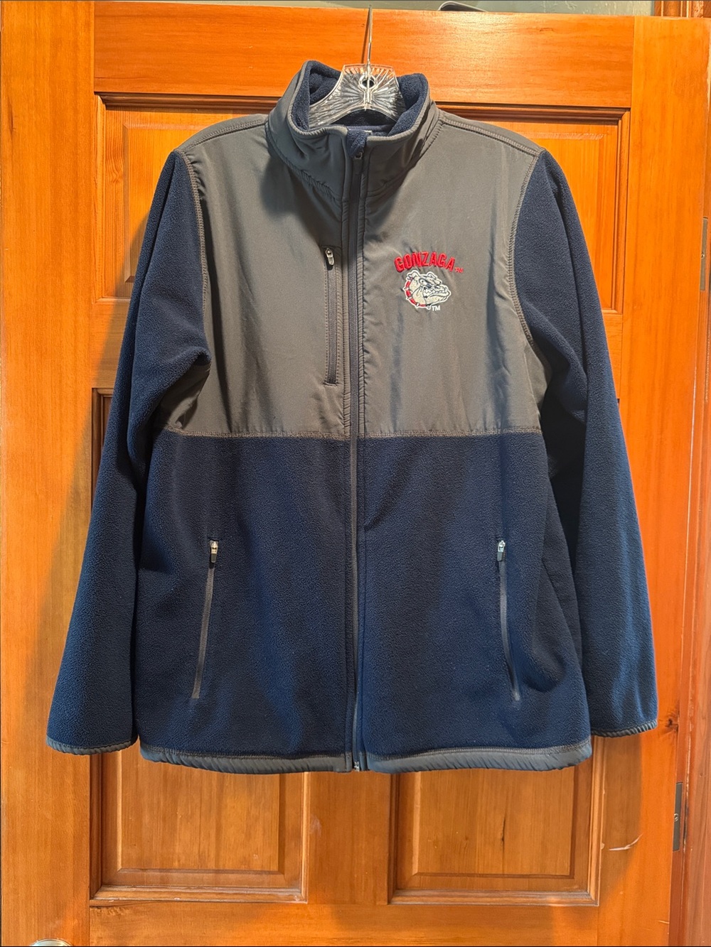 Colosseum Athletics Navy and Gray Gonzaga Fleece Full-Zip Jacket Size Medium